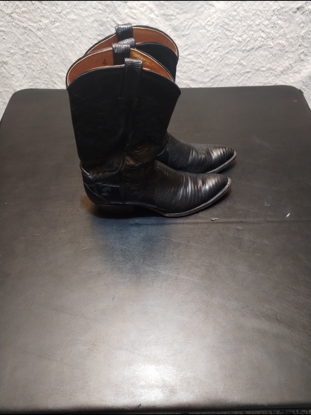 Vintage Tony Lama 8371 Men's Black Lizard Skin Foot Sz 10.5 D - Picture 9 of 14